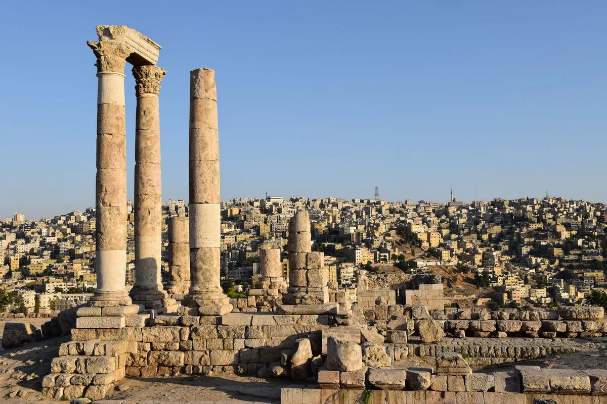 The Temple of Hercules on the Amman Citadel above the city