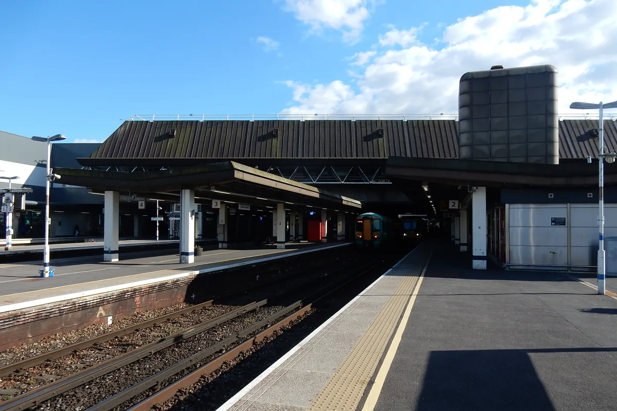 The platforms at Gatwick Airport station, where the Brighton trains leave from the South Terminal