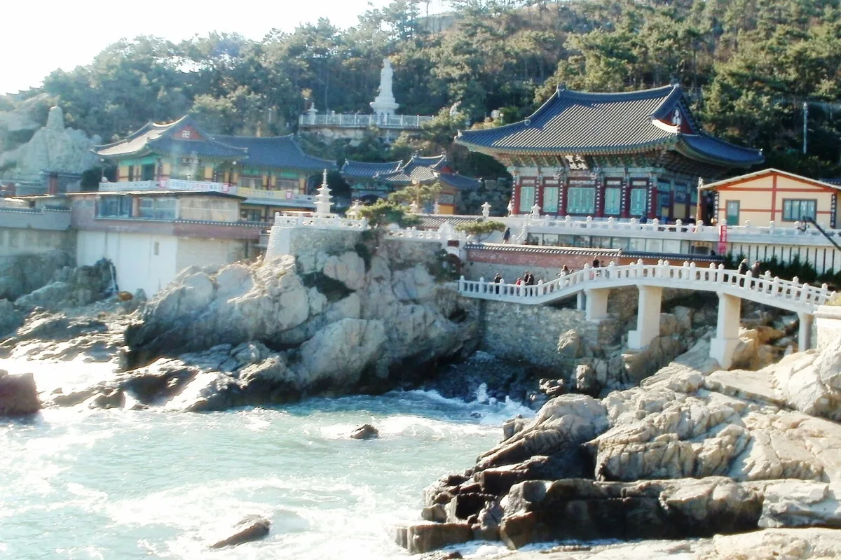 Haedong Yonggungsa temple on the rocks above the sea, east of Haeundae