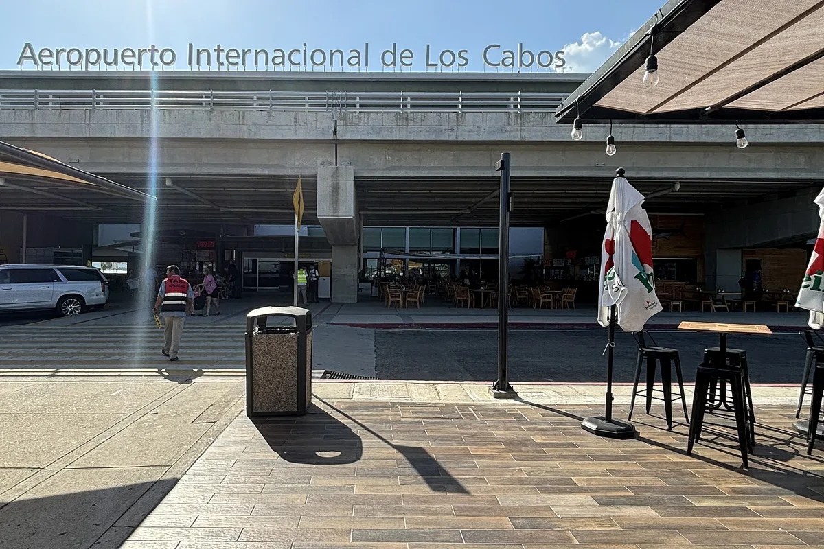 The main entrance of Los Cabos International Airport (SJD) in San José del Cabo