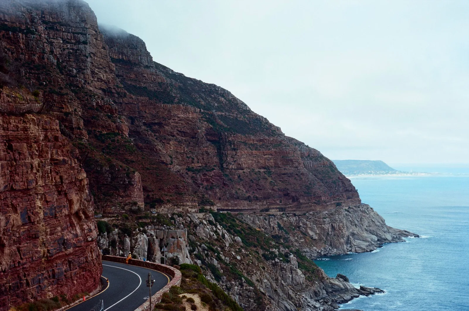 Chapman's Peak Drive cut into the cliffs above the Atlantic