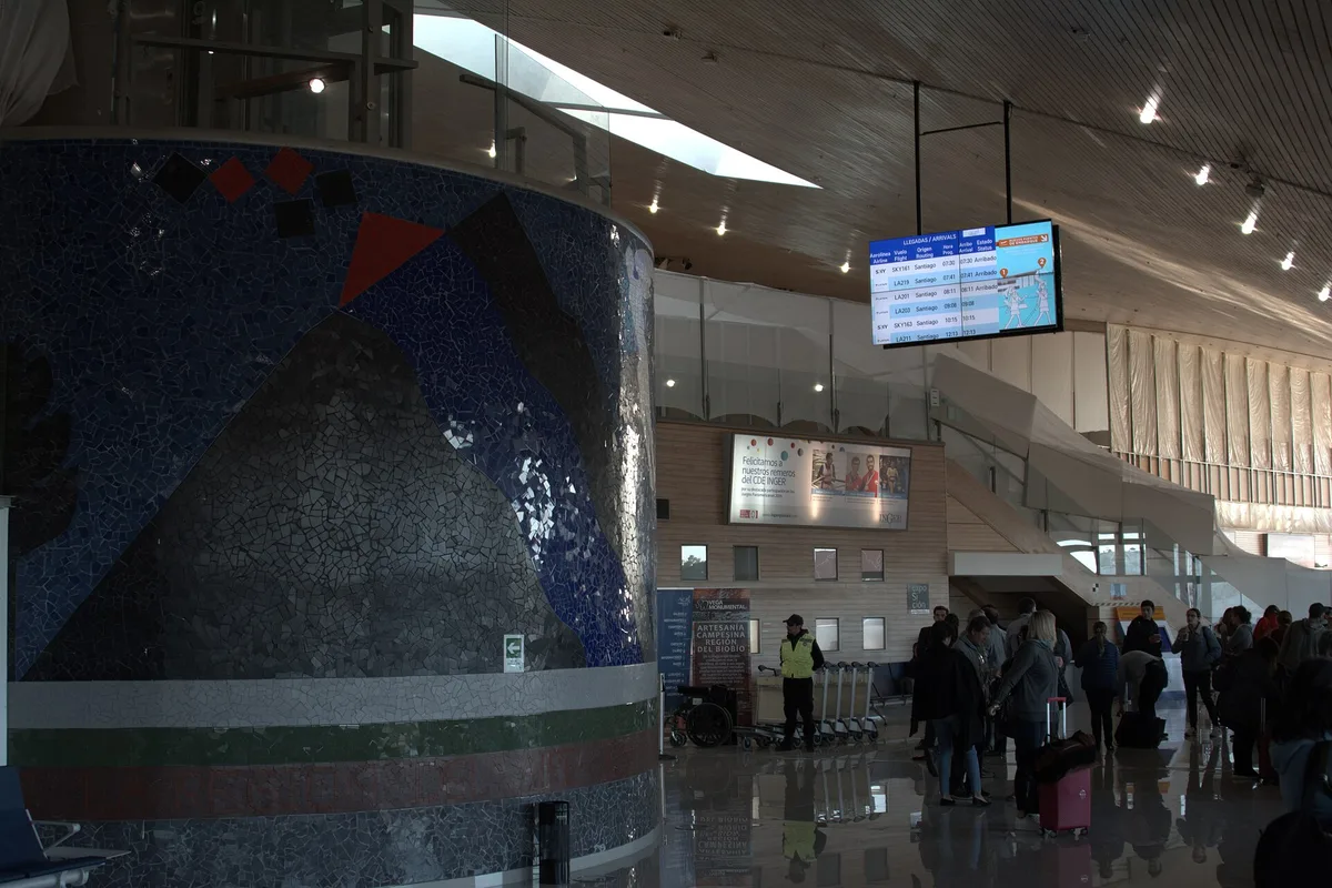 Inside the terminal at Carriel Sur Airport, Concepción