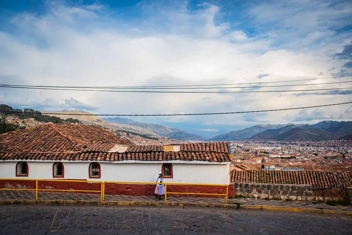 San Blas rooftops over Cusco, Peru