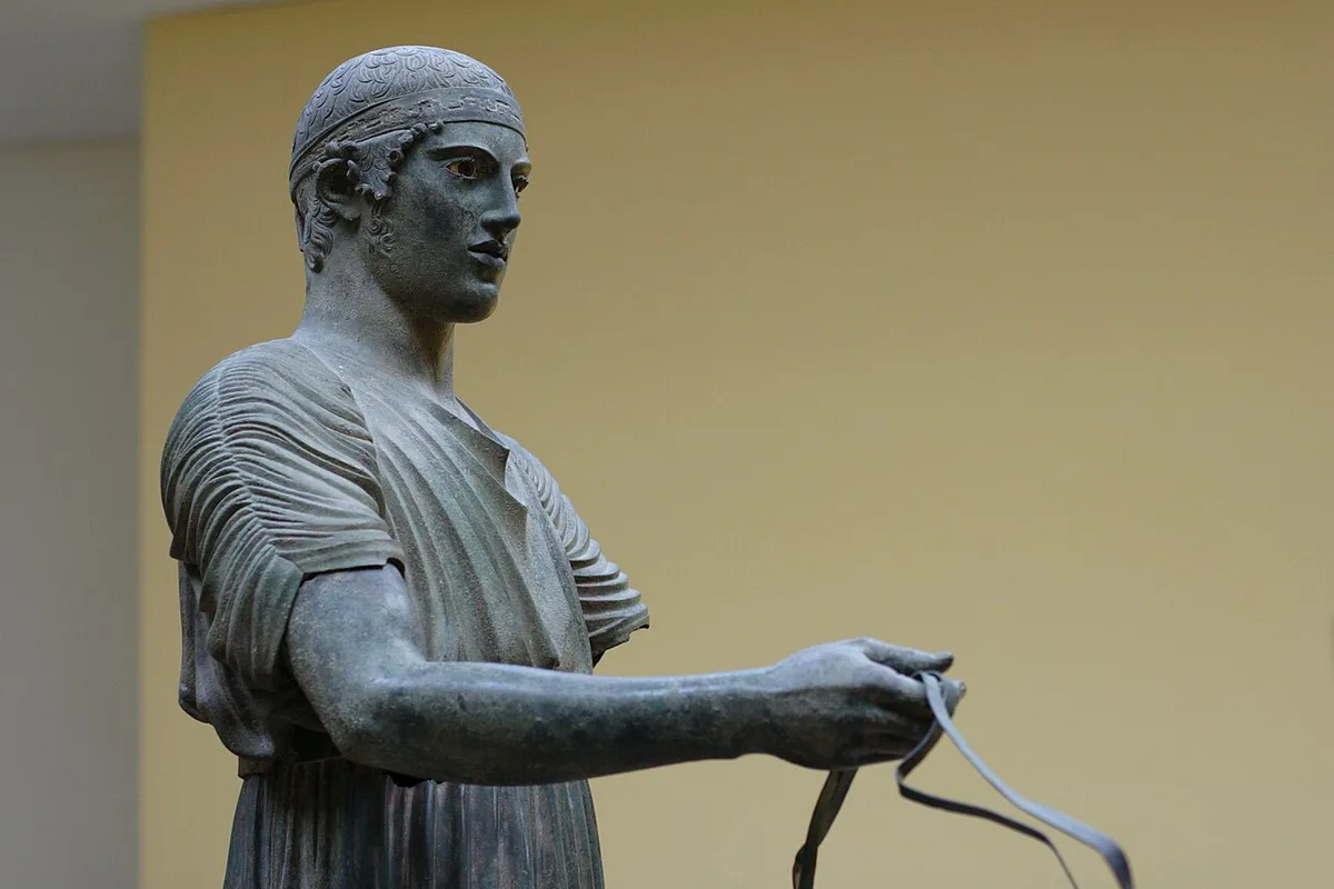 The bronze Charioteer in the Delphi Archaeological Museum