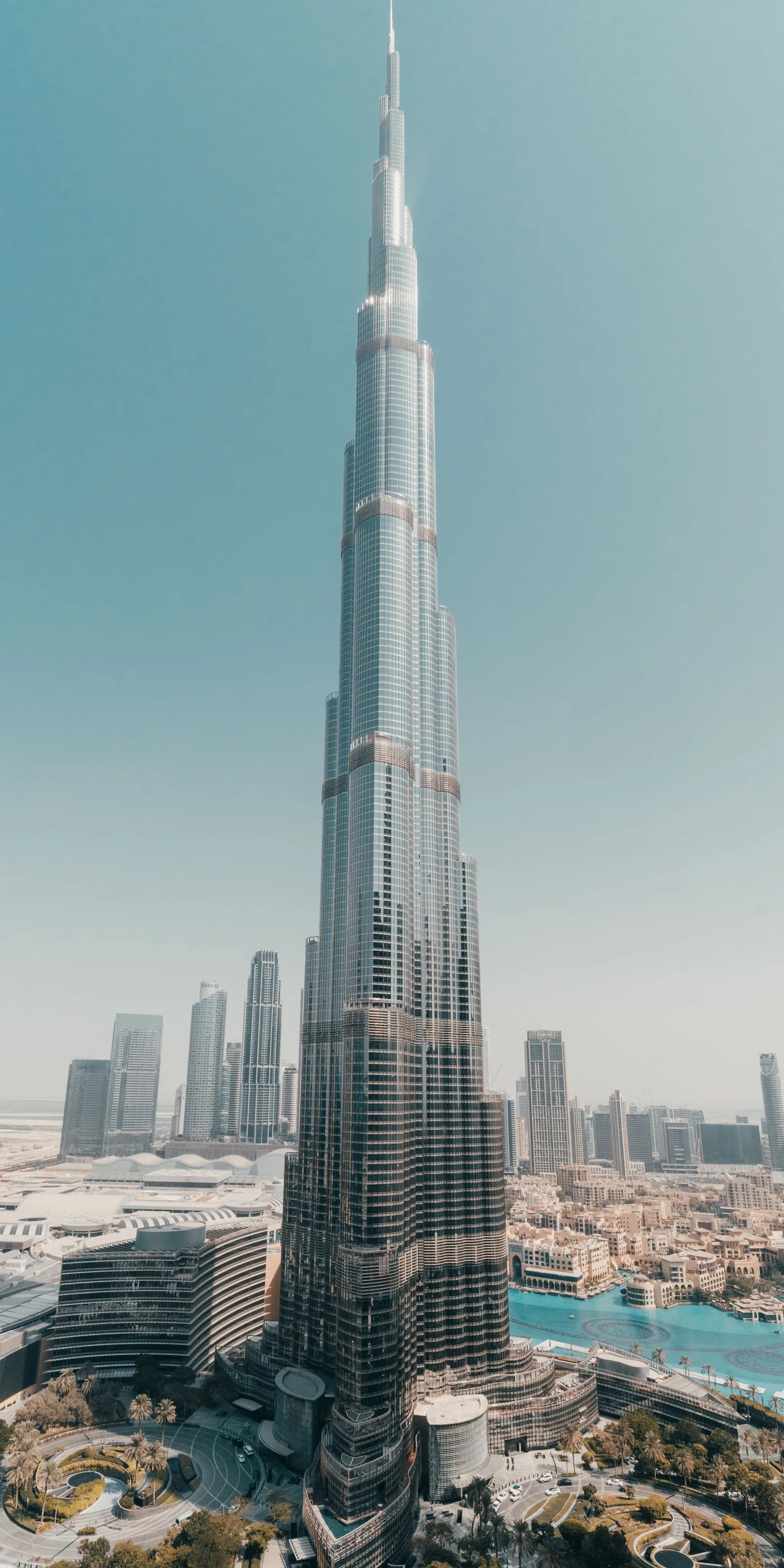 Burj Khalifa towering over Downtown Dubai