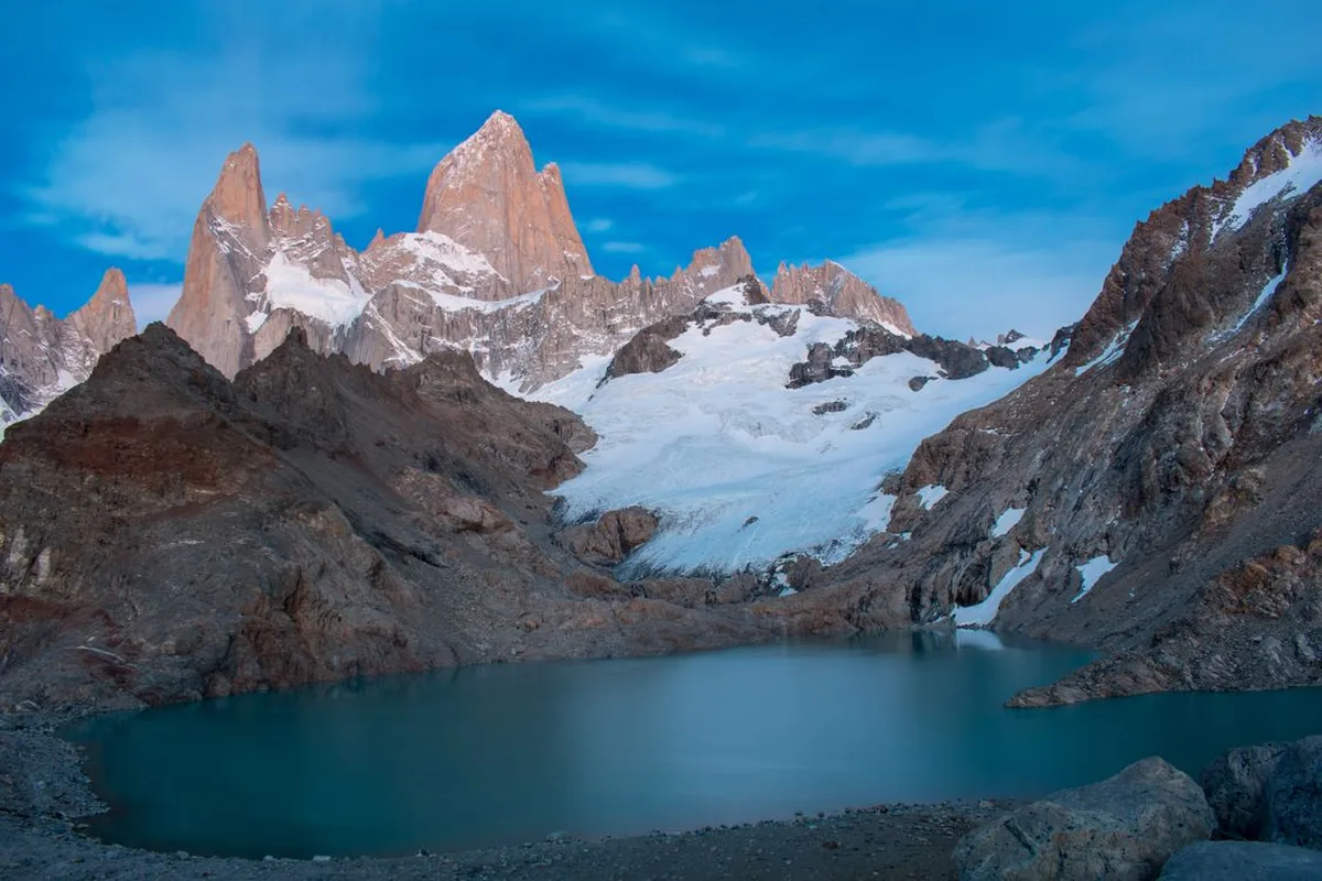 Laguna de los Tres, the glacial lake at the foot of Fitz Roy