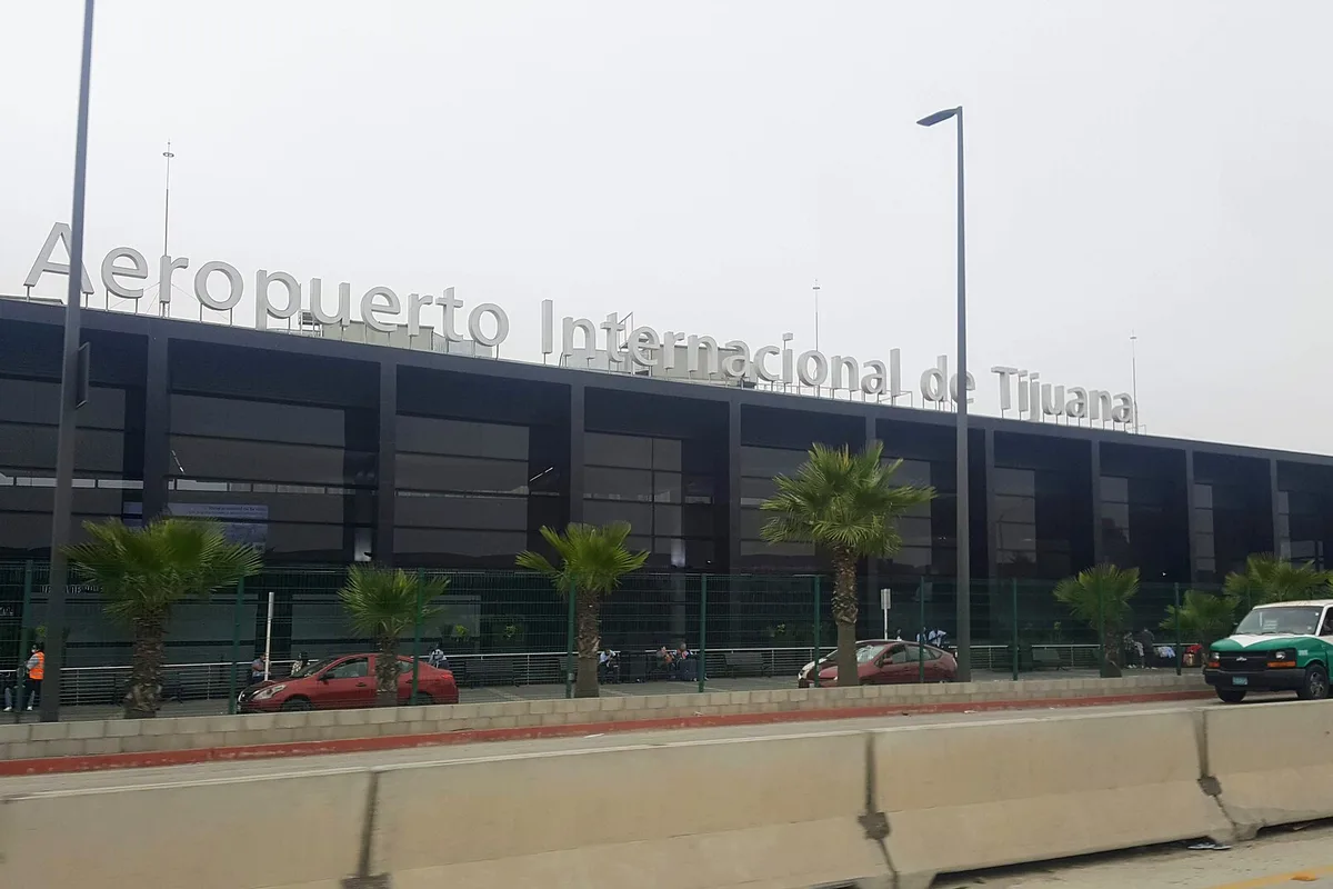The terminal front at Tijuana International Airport, Ensenada's gateway airport