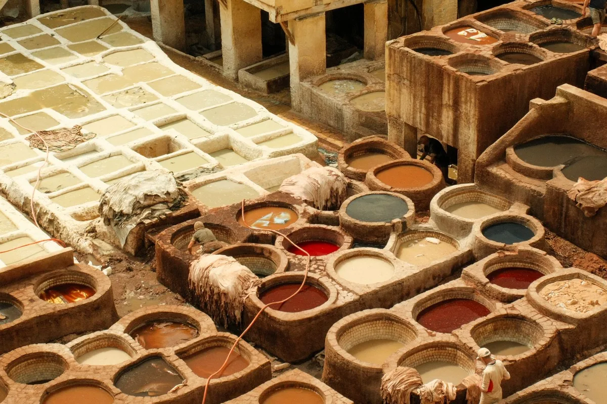 The dye pits of the Chouara Tannery in Fes el Bali