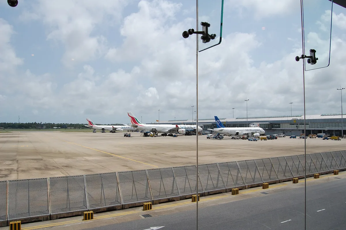 Aircraft on the apron at Bandaranaike International Airport, Colombo