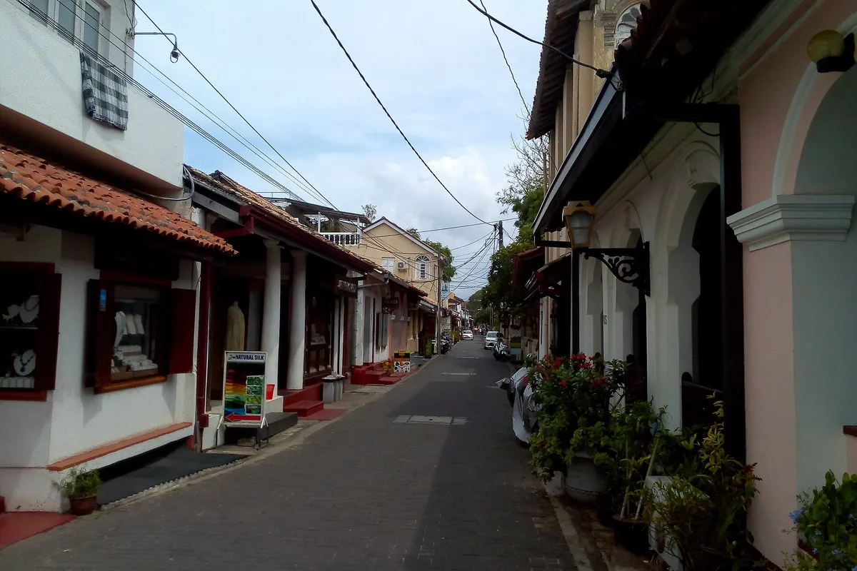 A quiet colonial street inside Galle Fort