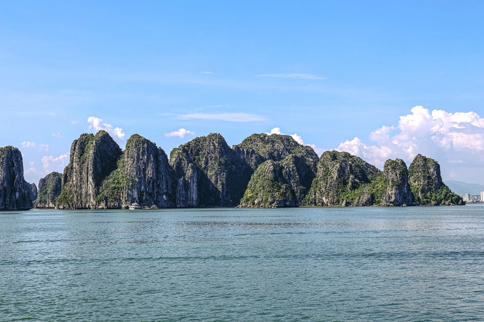 Limestone karsts rising from Ha Long Bay