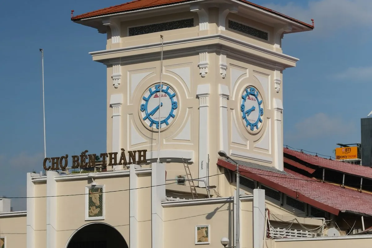 The clock tower of Ben Thanh Market, the symbol of District 1