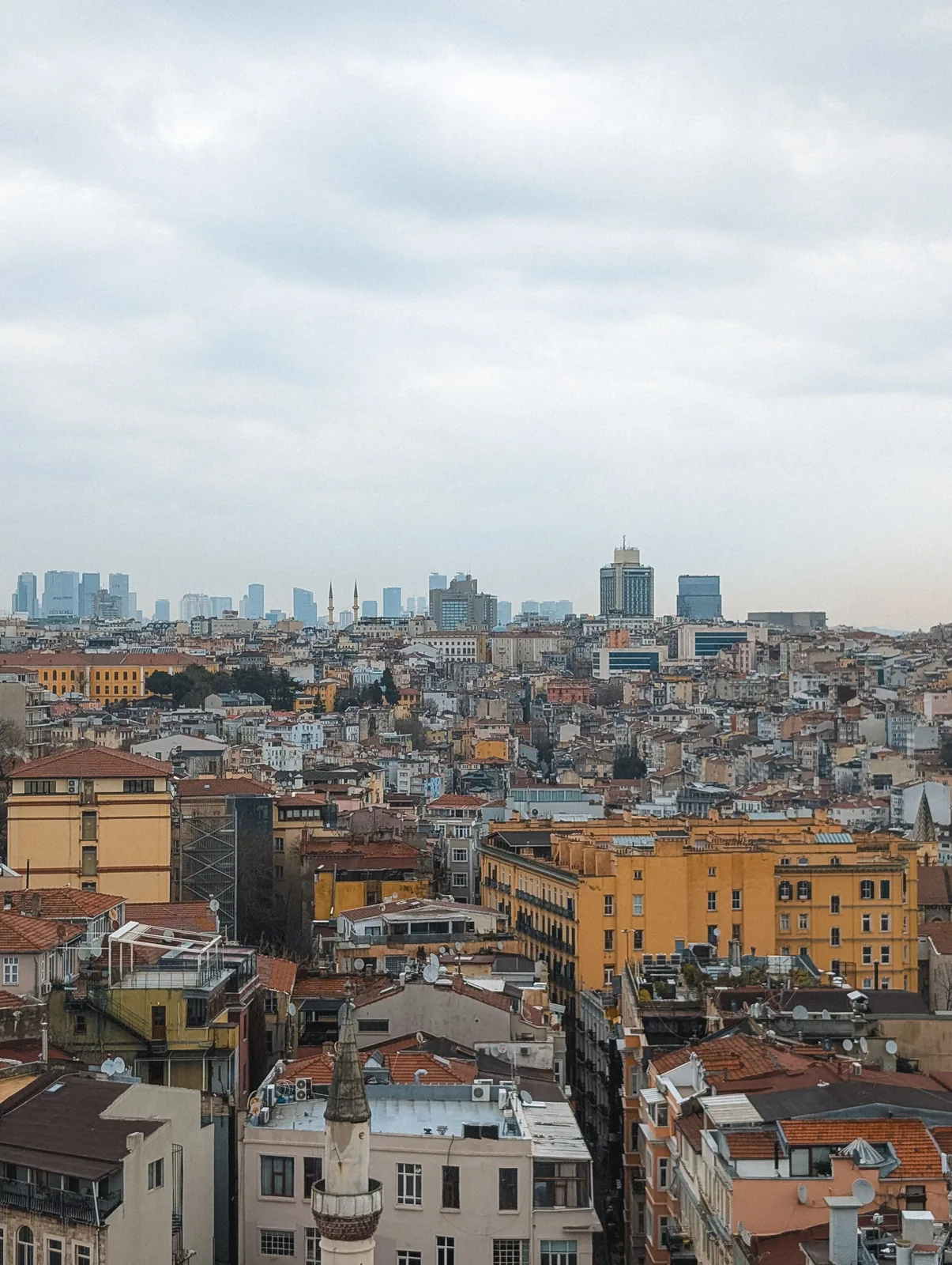 Istanbul skyline with minarets and modern towers