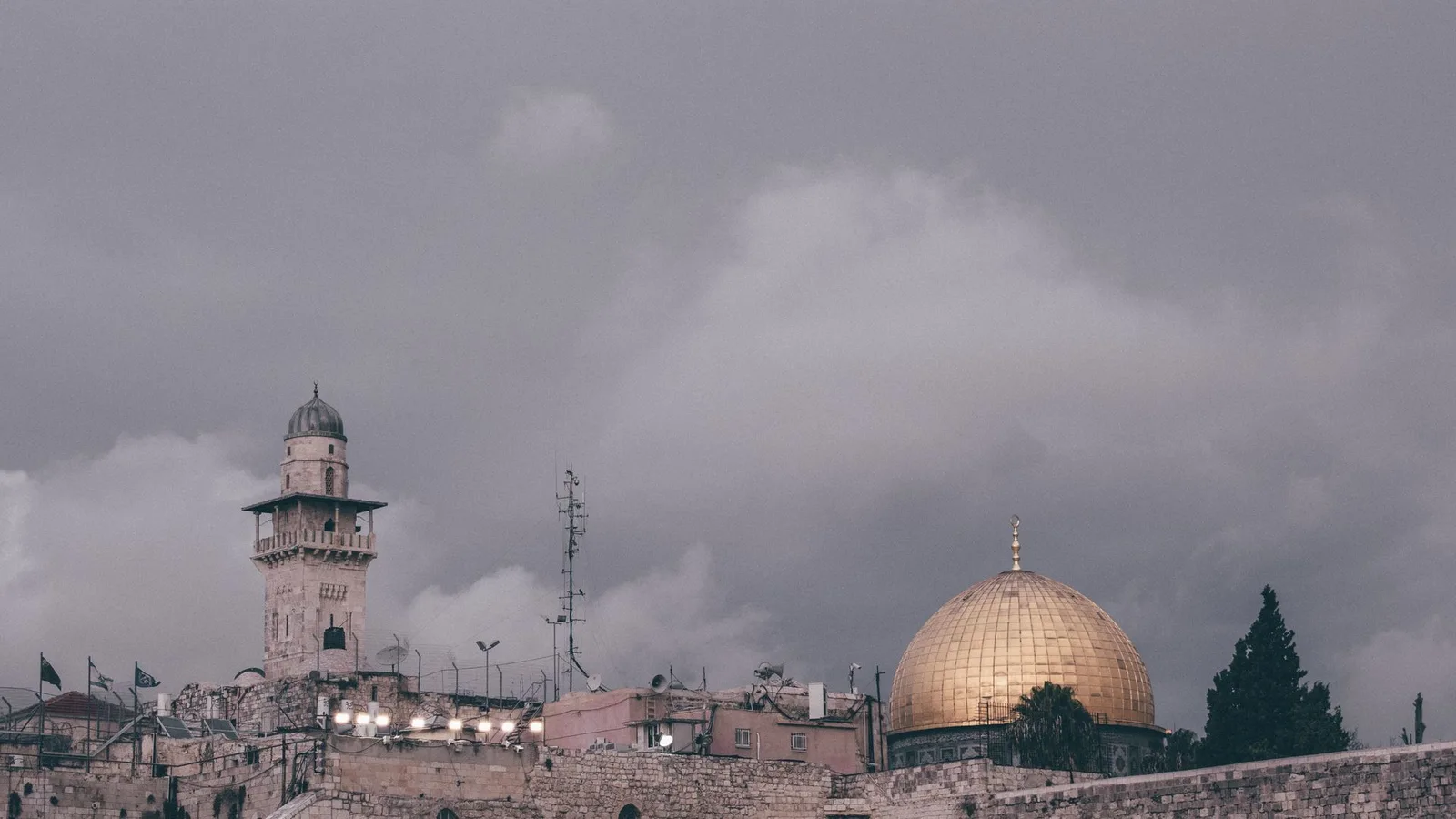 The Dome of the Rock under a storm sky
