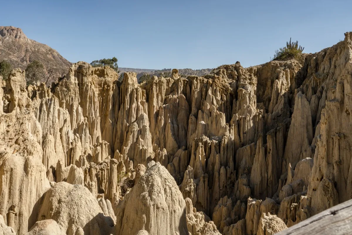 The eroded clay spires of the Valle de la Luna in the Zona Sur