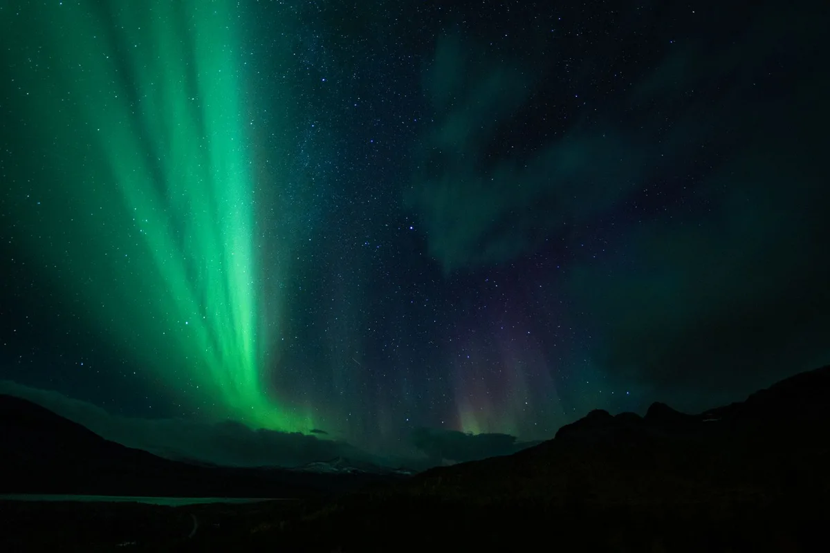 The northern lights over Lofoten