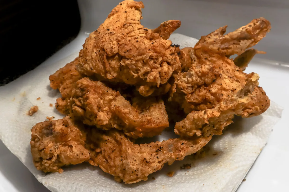 Nashville hot chicken fresh from the fryer