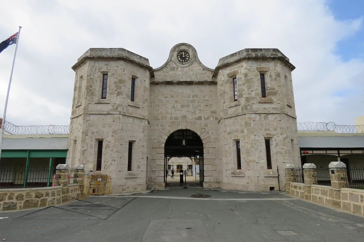 The limestone gatehouse of Fremantle Prison