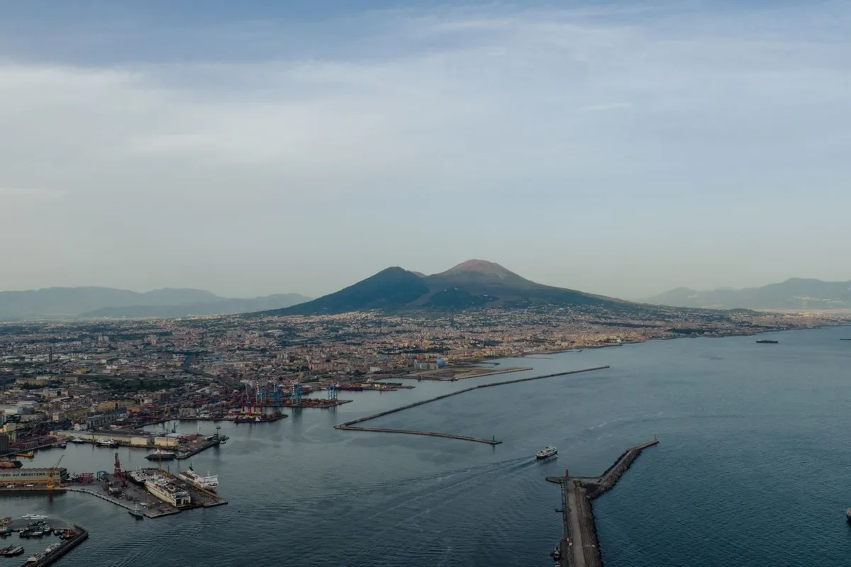 Mount Vesuvius across the Bay of Naples