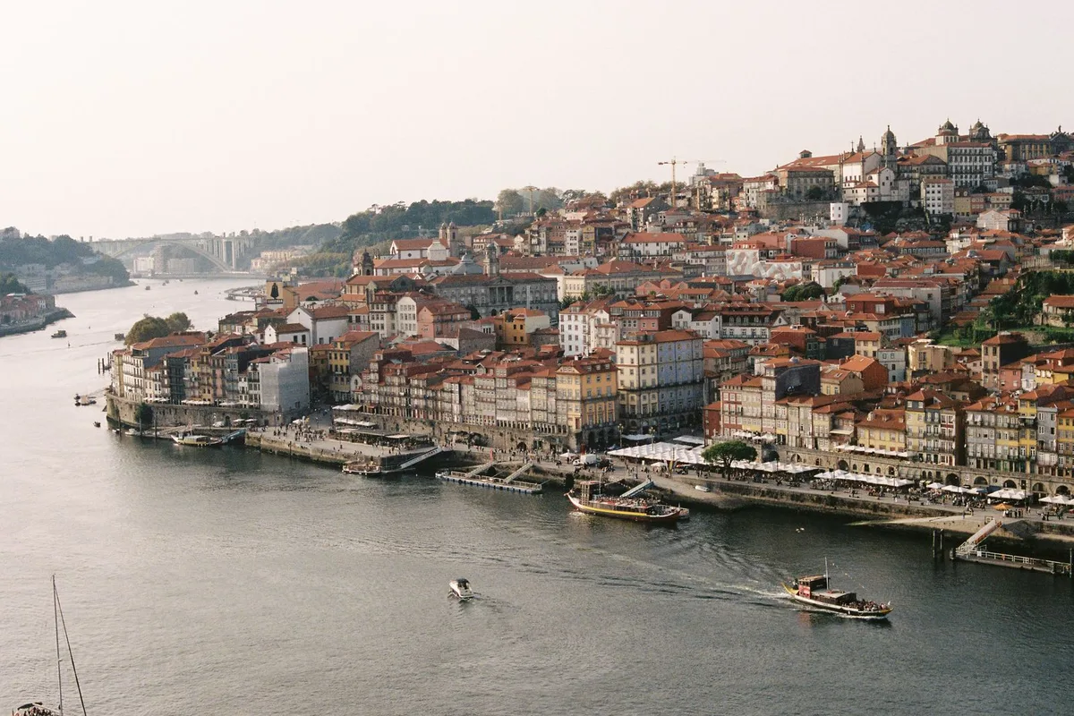Porto's Ribeira quarter and the Douro river seen from above