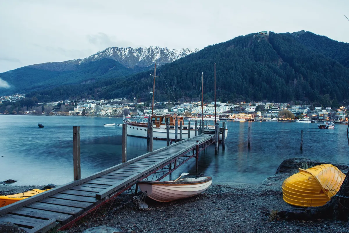The TSS Earnslaw at the Steamer Wharf on Queenstown Bay