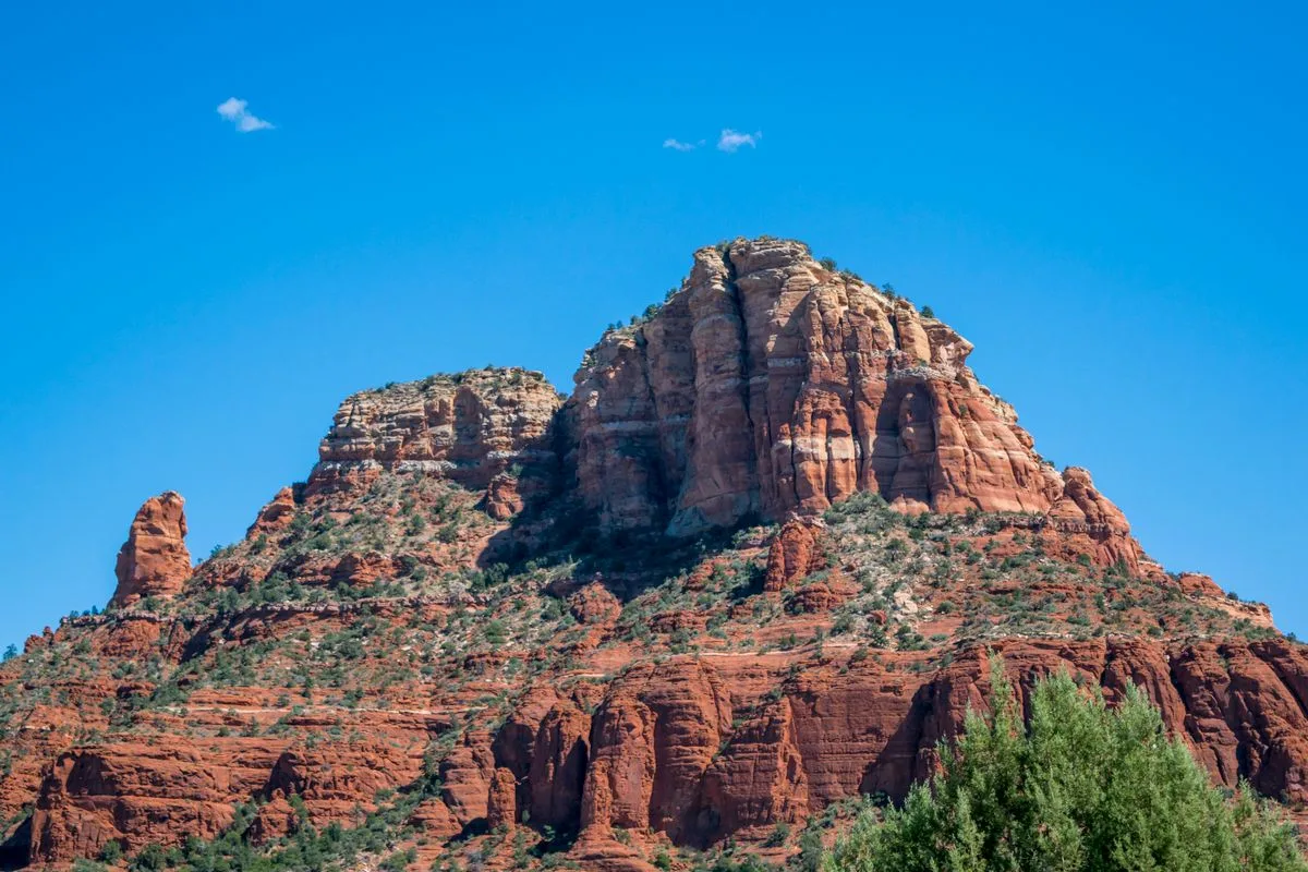 Sedona's red rock formations under a desert-blue sky