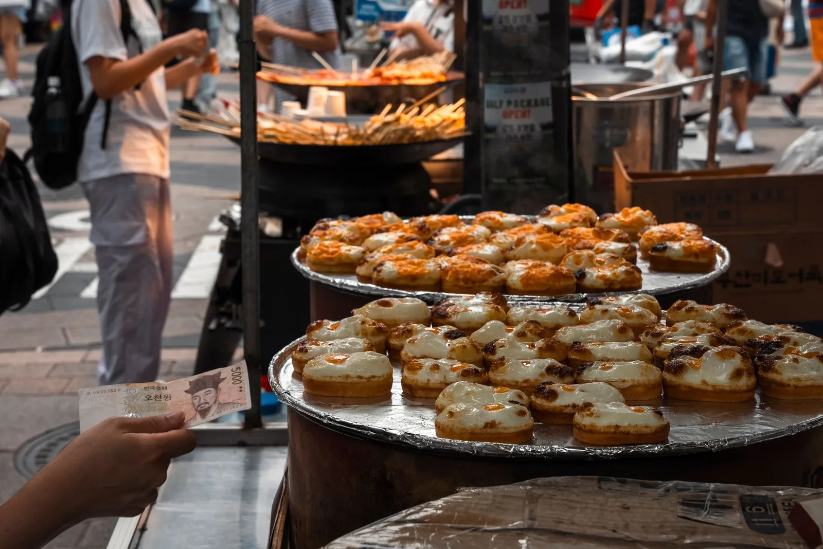 Korean street food at a Seoul market