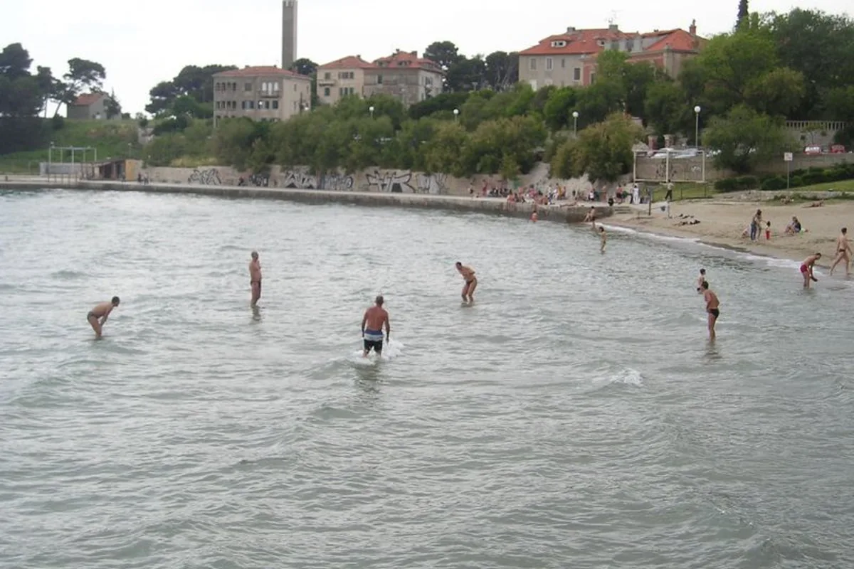 A picigin game in the sandy shallows at Bačvice beach