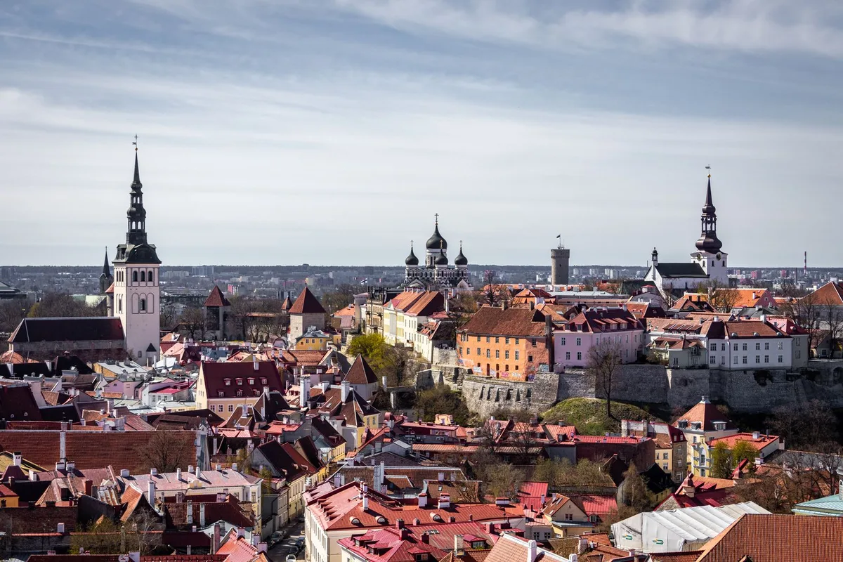 Tallinn Old Town panorama, St Olaf
