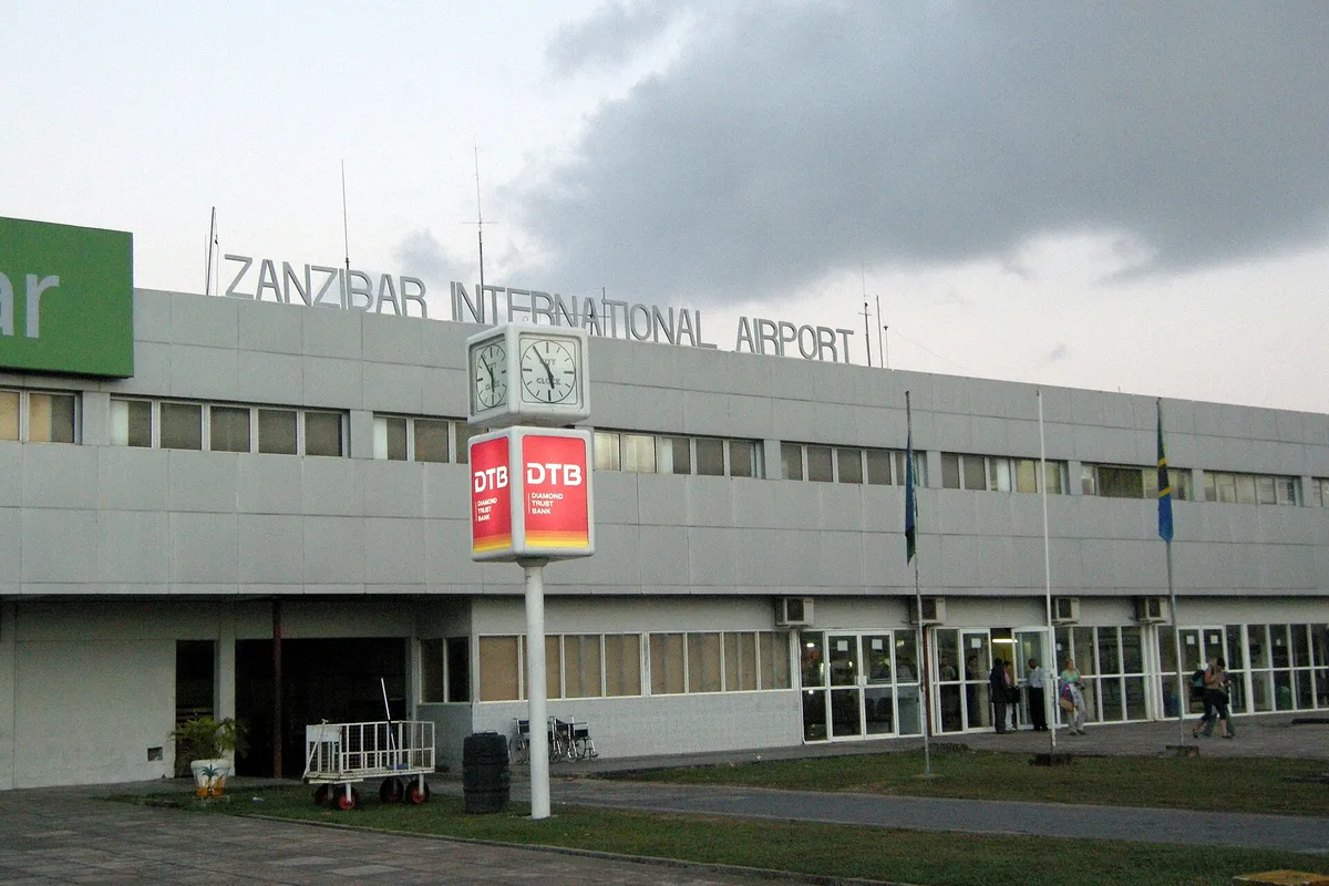 Outside the terminal at Abeid Amani Karume International Airport, Zanzibar